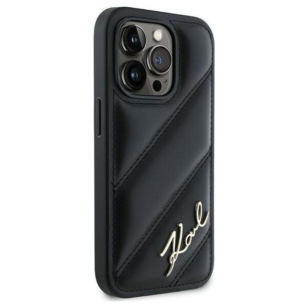 Karl Lagerfeld Karl Lagerfeld KLHCP14LPQDSMGK iPhone 14 Pro 6.1" czarny/black hardcase Diagonal Quilted Script
