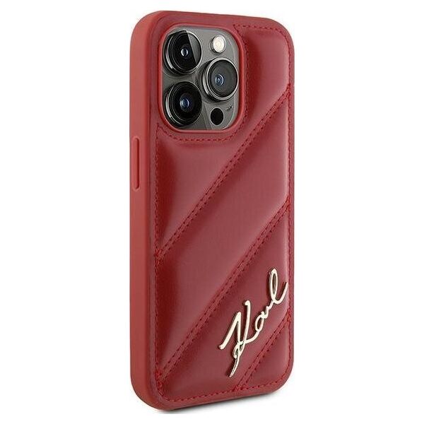 Karl Lagerfeld Karl Lagerfeld KLHCP15XPQDSMGR iPhone 15 Pro Max 6.7" czerwony/red hardcase Diagonal Quilted Script