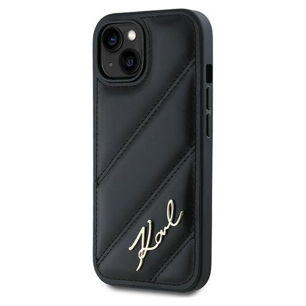 Karl Lagerfeld Karl Lagerfeld KLHCP14SPQDSMGK iPhone 14 / 15 / 13 6.1" czarny/black hardcase Diagonal Quilted Script