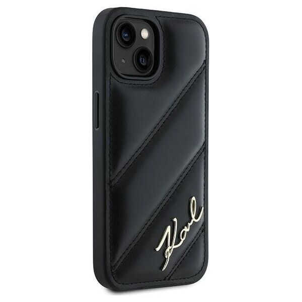 Karl Lagerfeld Karl Lagerfeld KLHCP14SPQDSMGK iPhone 14 / 15 / 13 6.1" czarny/black hardcase Diagonal Quilted Script