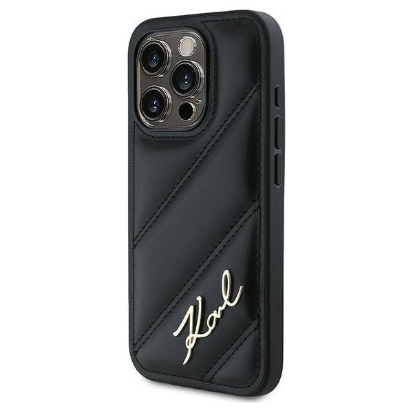 Karl Lagerfeld Karl Lagerfeld KLHCP15XPQDSMGK iPhone 15 Pro Max 6.7" czarny/black hardcase Diagonal Quilted Script