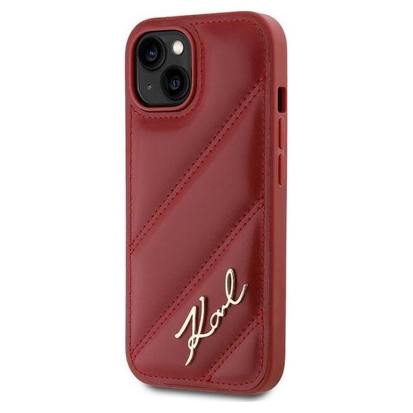 Karl Lagerfeld Karl Lagerfeld KLHCP15SPQDSMGR iPhone 15 / 14 / 13 6.1" czerwony/red hardcase Diagonal Quilted Script