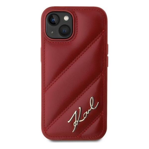 Karl Lagerfeld Karl Lagerfeld KLHCP15SPQDSMGR iPhone 15 / 14 / 13 6.1" czerwony/red hardcase Diagonal Quilted Script