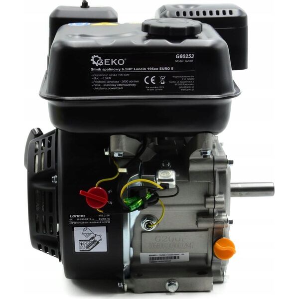 Geko Silnik spalinowy 6,5HP Loncin 196cc 19mm EURO 5 (1)