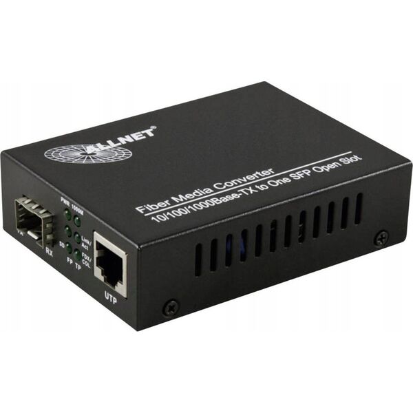 Konwerter światłowodowy Allnet Z ALLNET Medienkonverter 10/100/1000BASE-T auf 1000BASE-SX/-LX Single/-Multimode SFP Mini-GBIC Anschluss ALL-MC104G-SFP1