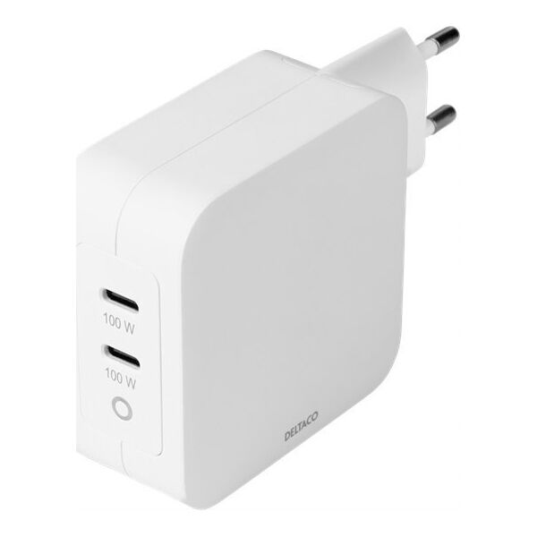 Ładowarka Deltaco Deltaco PD Ladegerät 100W 2x USB-C Gan weiß