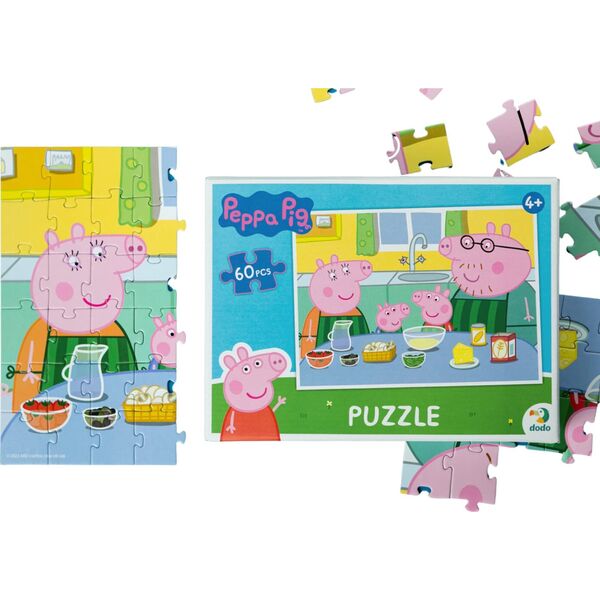 Dodo PUZZLE ŚWINKA PEPPA W KUCHNI 60 ELEMENTÓW DO UŁOŻENIA DLA NAJMŁODSZYCH