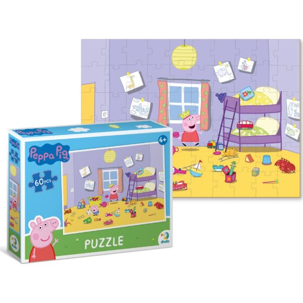 Dodo PUZZLE "ŚWINKA PEPPA" ZABAWA 60 ELEMENTÓW KOLOROWA UKŁADANKA DLA DZIECI