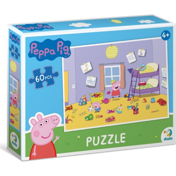 Dodo PUZZLE "ŚWINKA PEPPA" ZABAWA 60 ELEMENTÓW KOLOROWA UKŁADANKA DLA DZIECI
