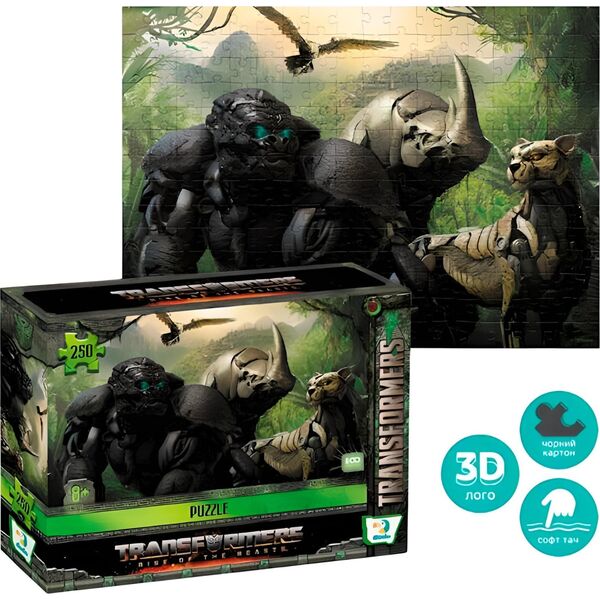 Dodo PUZZLE TRANSFORMERS 250 ELEMENTÓW POWŁOKA SOFT TOUCH UKŁADANKA DLA DZIECI