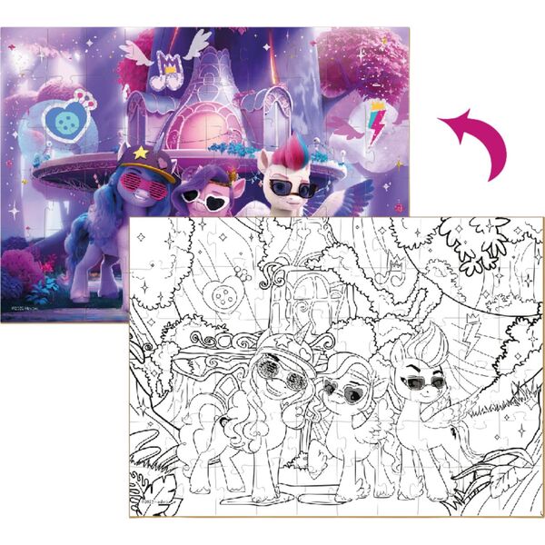 Dodo PUZZLE 2w1 "MY LITTLE PONY" 60 ELEMENTÓW KOLOROWANKA I UKŁADANKA W JEDNYM