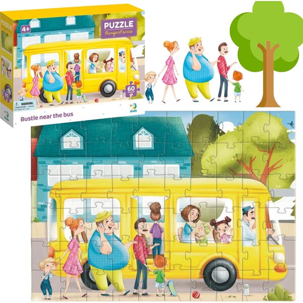 Dodo PUZZLE "GWAR OBOK AUTOBUSU" KOLOROWA I UROCZA UKŁADANKA 60 ELEMENTÓW