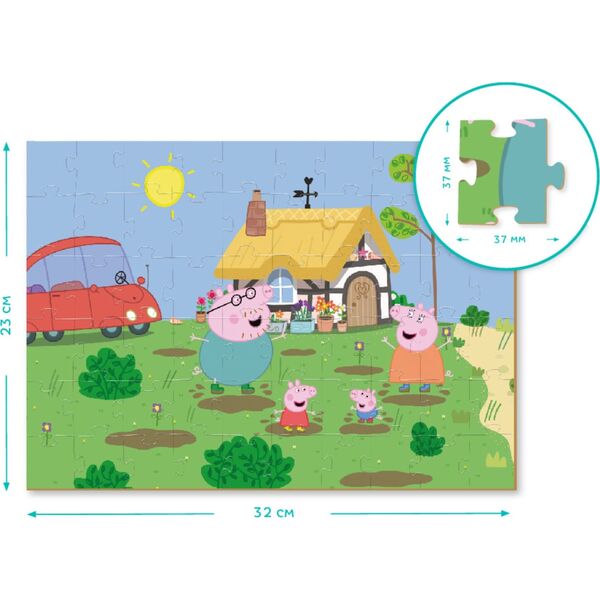 Dodo PUZZLE 2w1 ŚWINKA PEPPA 60 ELEMENTÓW DO UŁOŻENIA + KOLOROWANKA W JEDNYM