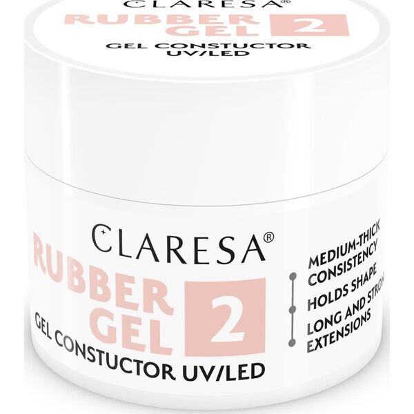 Claresa CLARESA Rubber Gel Żel do budowania i przedłużania paznokci 02 - 90 g