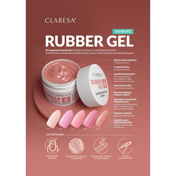 Claresa CLARESA Rubber Gel Żel do budowania i przedłużania paznokci 05 - 45 g