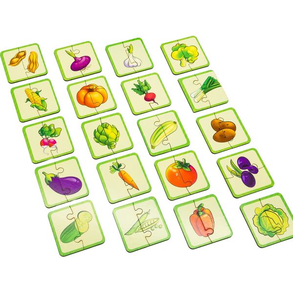 PuzzleOK Drewniana Łamigłówka Warzywa Łączenie Połówek Zestaw Puzzle Układanka