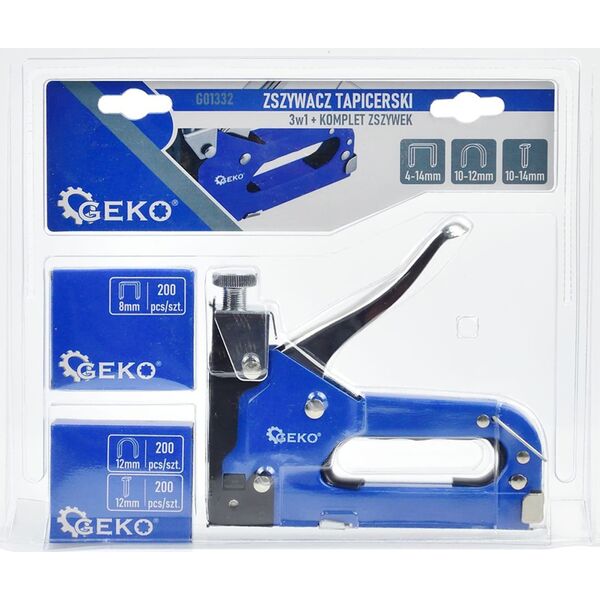 Geko Zszywacz 3w1 + komplet zszywek 600szt