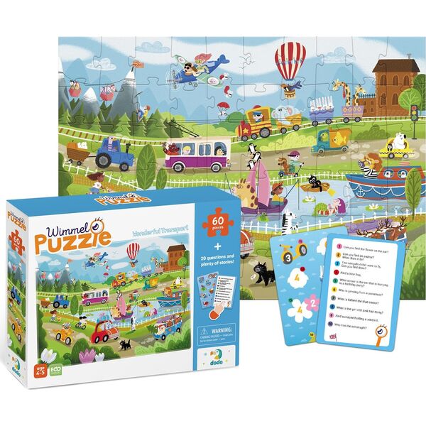 Dodo Puzzle "Wspaniały Transport" Karty Zadania Pytania Historie 60 Elementów