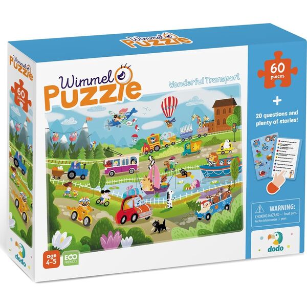 Dodo Puzzle "Wspaniały Transport" Karty Zadania Pytania Historie 60 Elementów