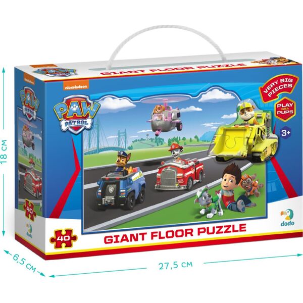 Dodo Duże Puzzle Podłogowe "Psi Patrol" Układanka 40 Elementów Mega Zestaw