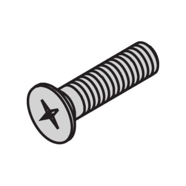 SCHROFF Śruba SCHROFF z łbem stożkowym, z wgłębieniem krzyżowym, M2,5x12 mm, stal niklowana