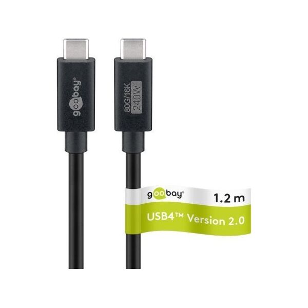 Kabel USB Goobay USB-C - USB-C 1.2 m Czarny