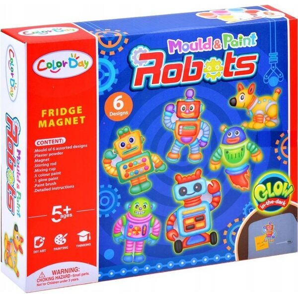 Jokomisiada Zestaw zrób sam magnesy Roboty gips farby ZA3278
