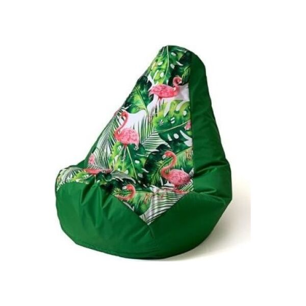 Go Gift Pufa worek sako GRUSZA DRUK zielony-flaming XXL 140x100