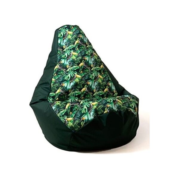 Go Gift Pufa worek sako GRUSZA DRUK czarny-papuga XXL 140x100