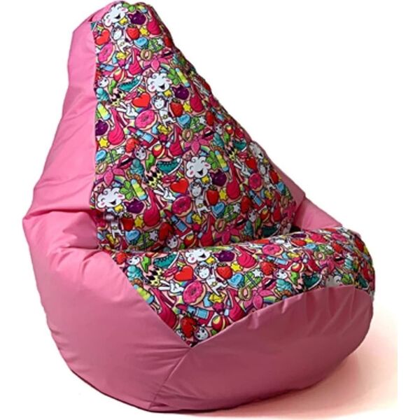 Go Gift Pufa worek sako GRUSZA DRUK różowy-bajkowy L 105x80