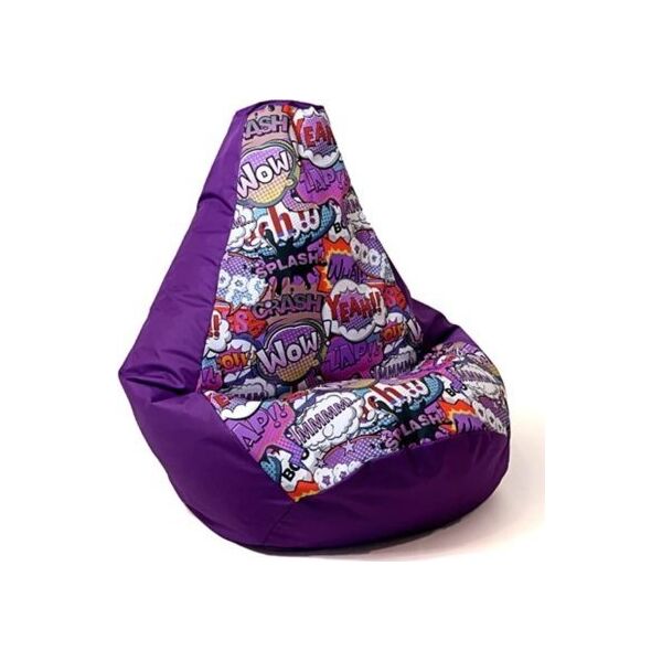 Go Gift Pufa worek sako GRUSZA DRUK fiolet-wow XXL 140x100