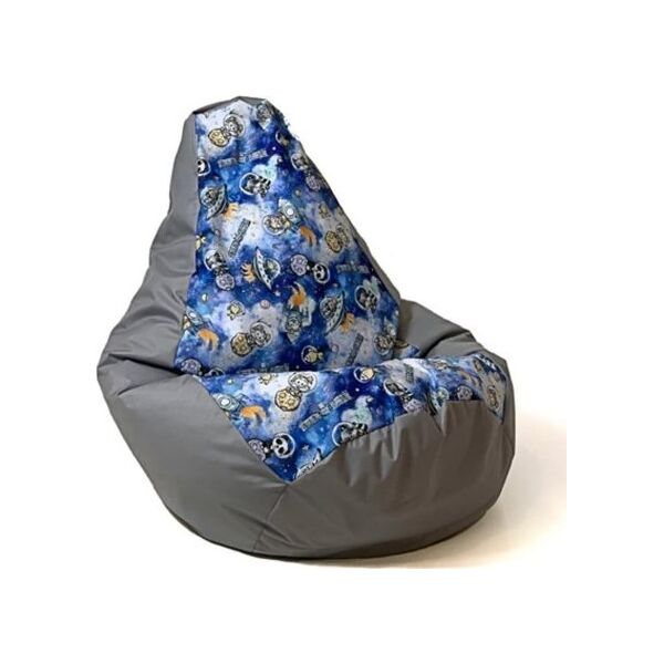 Go Gift Pufa worek sako GRUSZA DRUK szary-statek kosm L 105x80