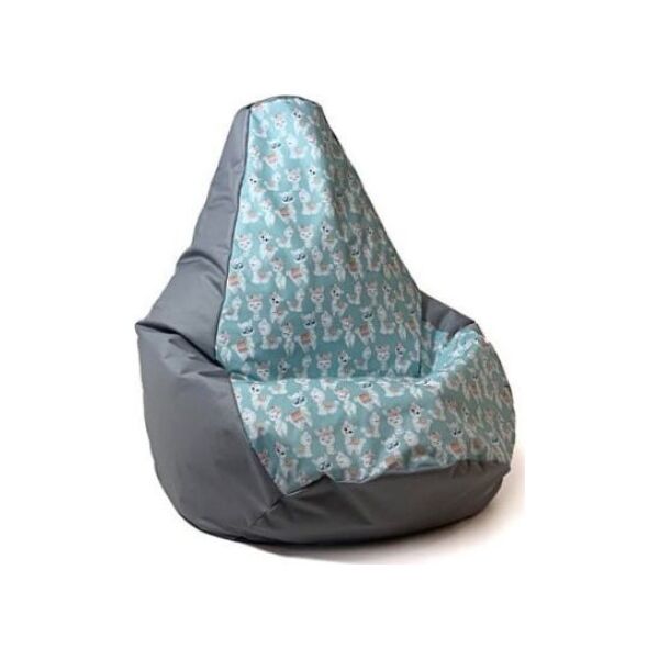 Go Gift Pufa worek sako GRUSZA DRUK szary-lama XL 130x90