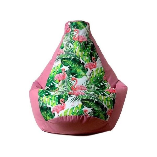 Go Gift Pufa worek sako GRUSZA DRUK róż-flaming XXL 140x100