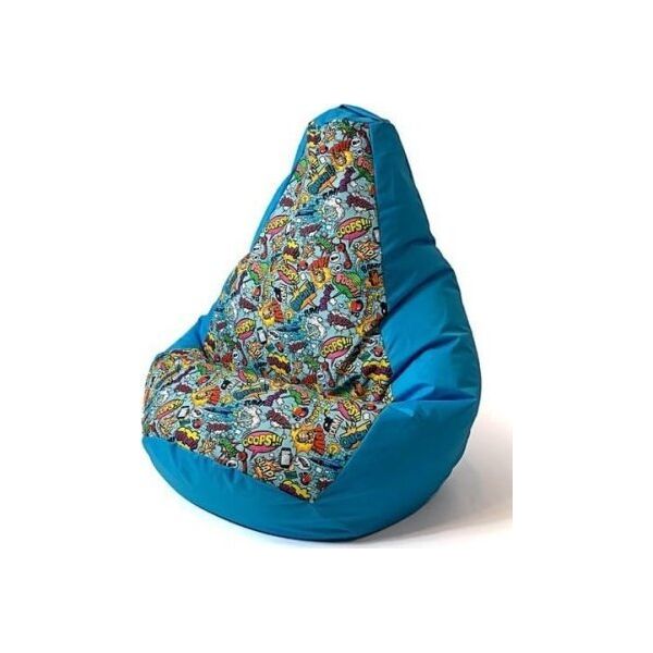 Go Gift Pufa worek sako GRUSZA DRUK niebieski-kreskówka XL 130x90