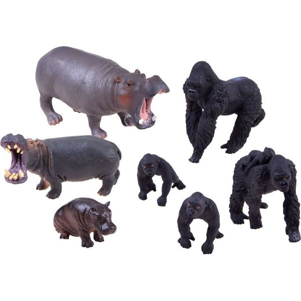 Figurka Jokomisiada Zestaw zwierząt SAFARI hipopotam goryl ZA2987