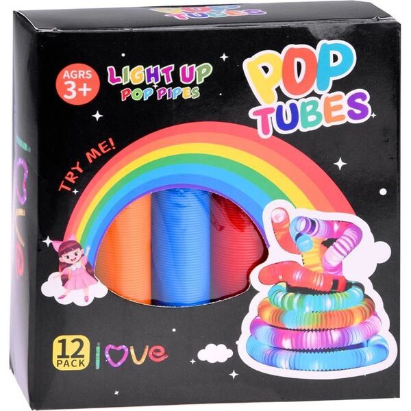 Jokomisiada POP TUBE rurki sensoryczne świecące LED 12szt ZA4709