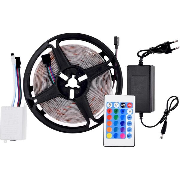 Jokomisiada Taśma LED 5m RGB + pilot Wodoodporna ZA4824