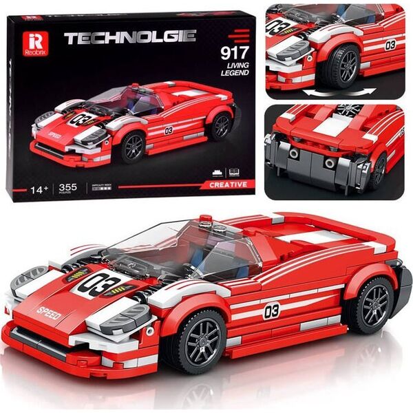 Jokomisiada Sportowe czerwone Auto 917 Techniczne Klocki 355 ele ZA4754