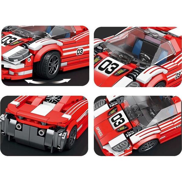 Jokomisiada Sportowe czerwone Auto 917 Techniczne Klocki 355 ele ZA4754
