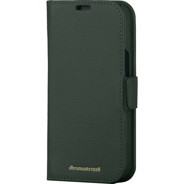 dbramante New York - 2-in-1 Leather Wallet for iPhone 15 Pro - Evergreen
