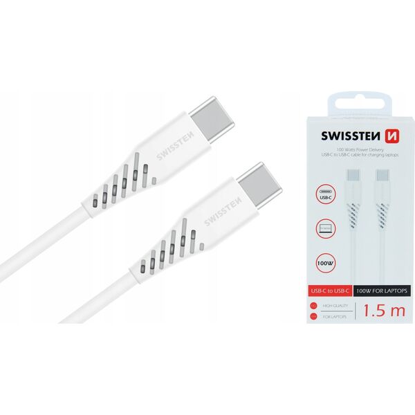 Kabel USB Swissten USB-C - USB-C 1.5 m Biały (71506520)