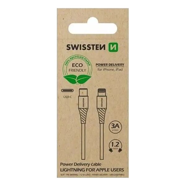 Kabel USB Swissten USB-C - Lightning 1.2 m Biały (71505301ECO)