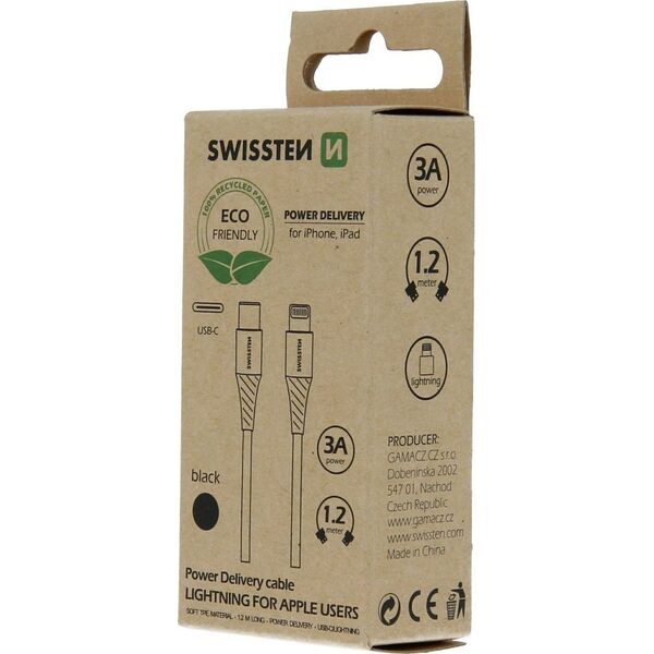 Kabel USB Swissten USB-C - Lightning 1.2 m Biały (71505301ECO)
