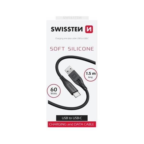 Kabel USB Swissten USB-A - USB-C 1.5 m Czarny (71531010)