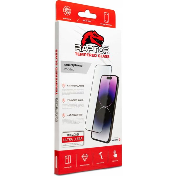 Swissten Raptor Diamond Ultra Clear 3D Tempered Glass for iPhone 15