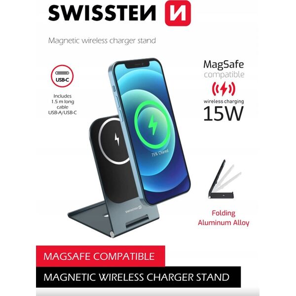 Ładowarka Swissten Wireless Charger Ultra Thin (Magsafe Compatible)