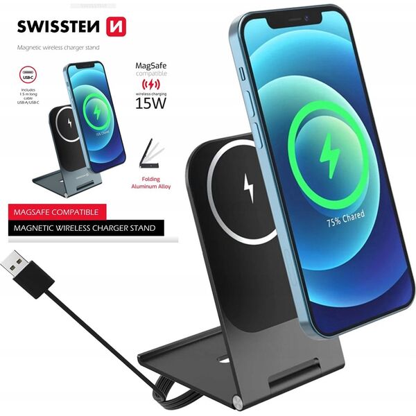 Ładowarka Swissten Wireless Charger Ultra Thin (Magsafe Compatible)