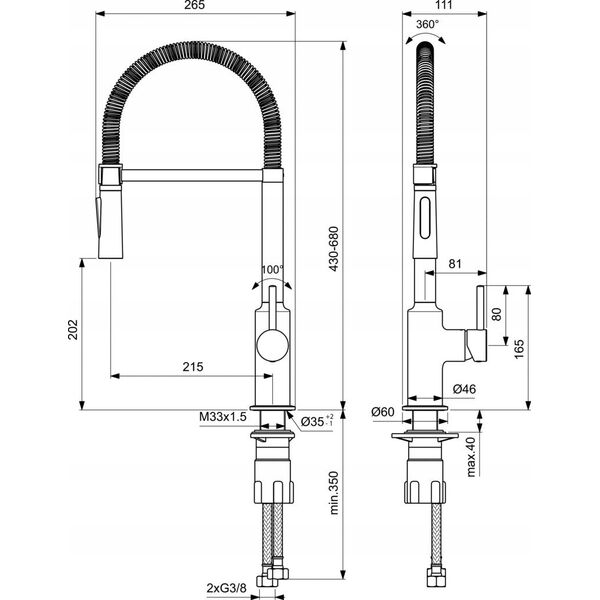 Ideal Standard KITCHEN MIXER CERALOOK CHROME