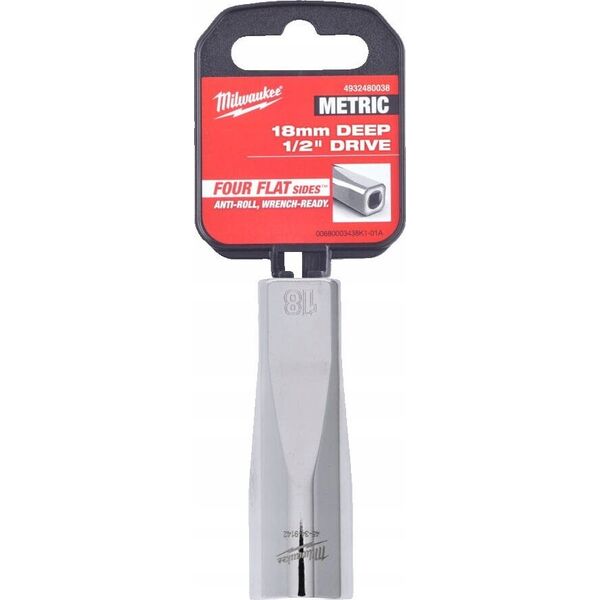 Milwaukee MILWAUKEE SOCKET 1/2" LONG 18mm